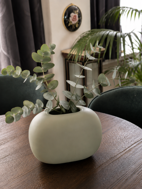Matte groene vintage vaas - Afbeelding 3