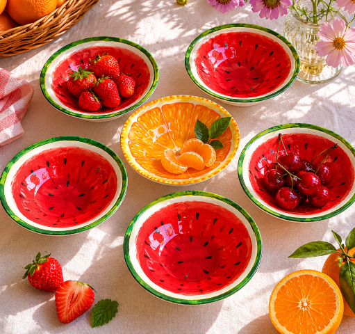 Vrolijke vintage fruitschaaltjes