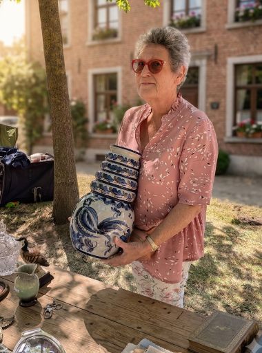 Grote handgeschilderde vaas keramiek - Afbeelding 4