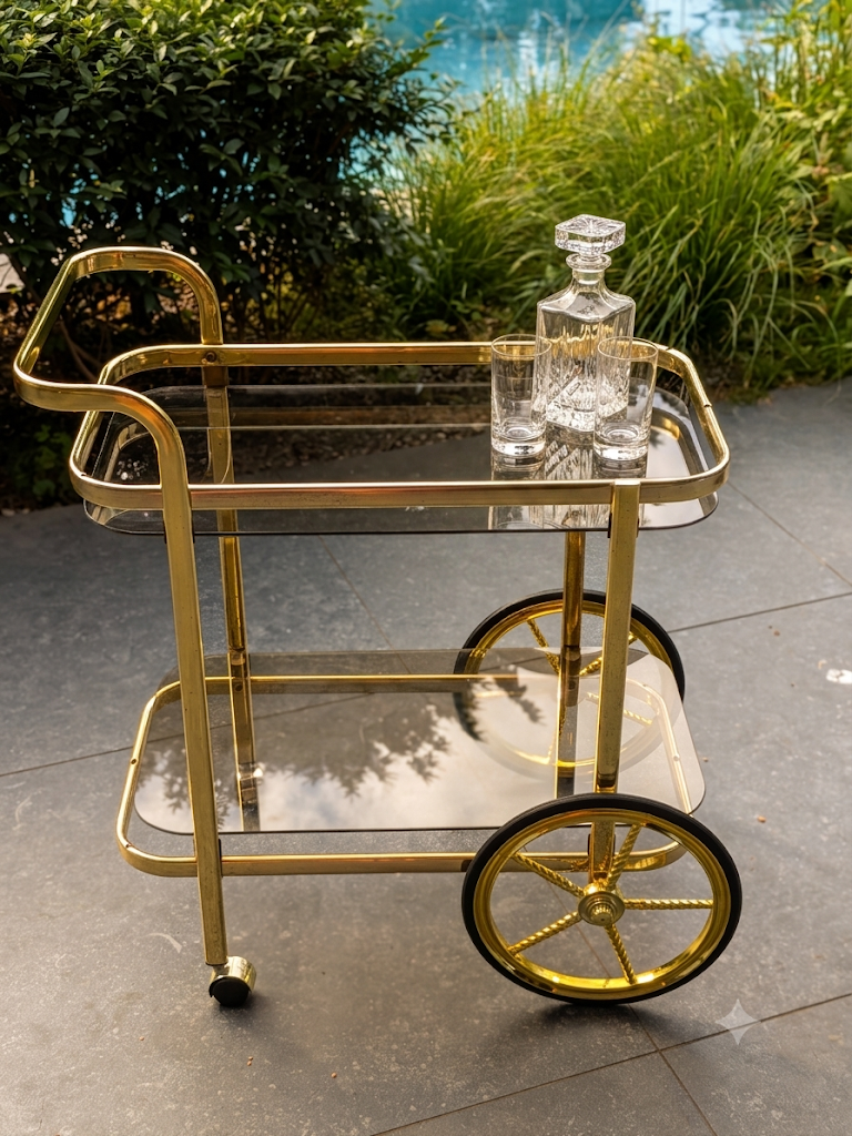 Hollywood regency barcart
